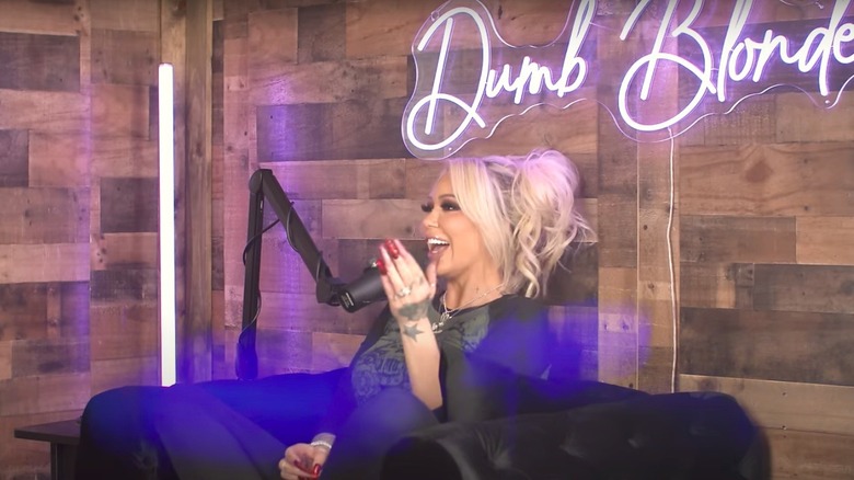 Bunnie Xo talking on the Dumb Blonde podcast