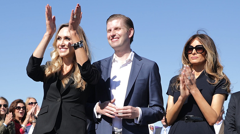 Lara, Eric, Melania Trump clapping