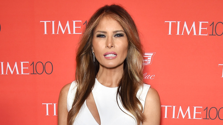 Melania Trump posing on red carpet