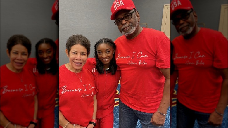 Simone Biles with her parents