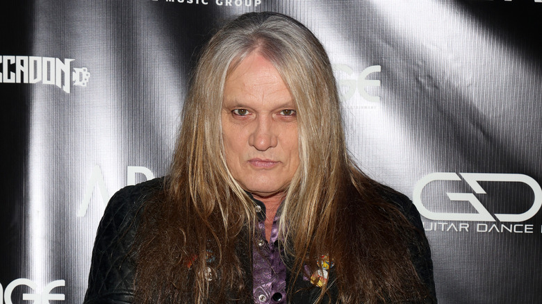 Sebastian Bach posing intimidatingly in 2023