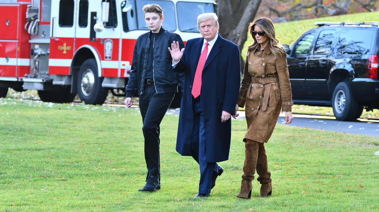 Donald Trump with Barron and Melania Trump