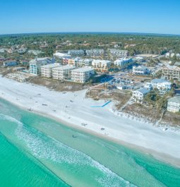 his photo depicts a high-altitude aerial curved-Earth panorama of Santa Rosa Beach Florida