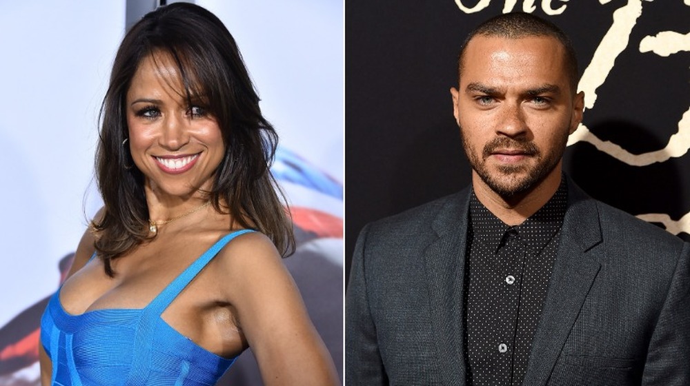 Stacey Dash and Jesse Williams split image