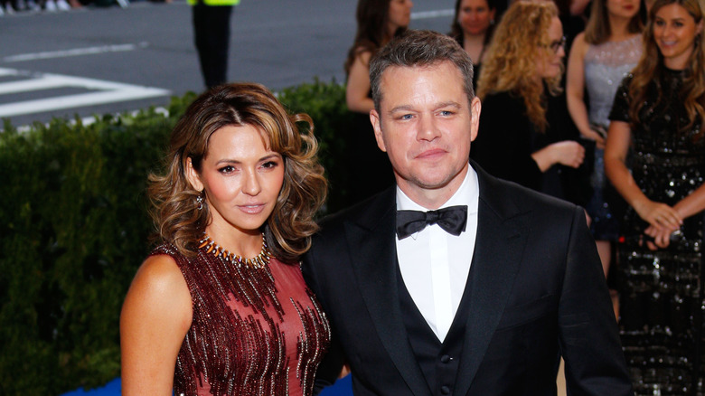 Luciana Barroso, Matt Damon at 2017 Met Gala