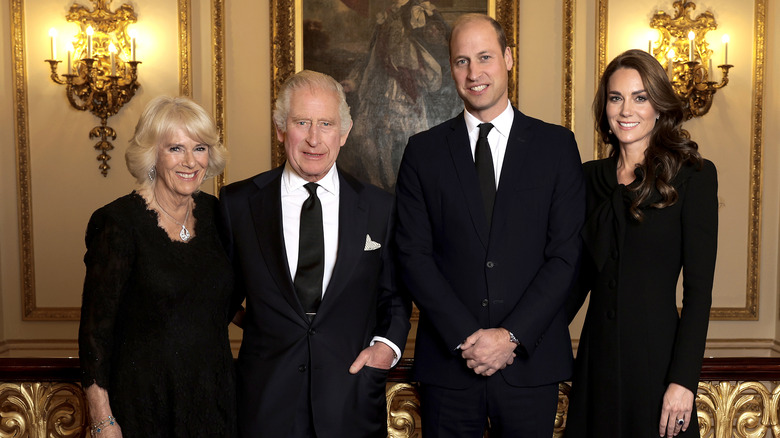 Prince William and Kate pose with King Charles and Queen Camilla