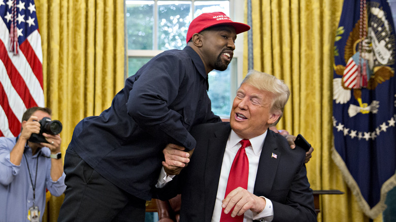 Kanye West and Donald Trump in the Oval Office