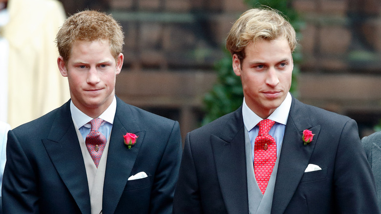 A teenage Prince William and Prince Harry