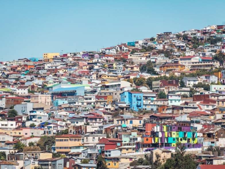 Houses of Valparaiso, view from Cerro Concepcion Hill