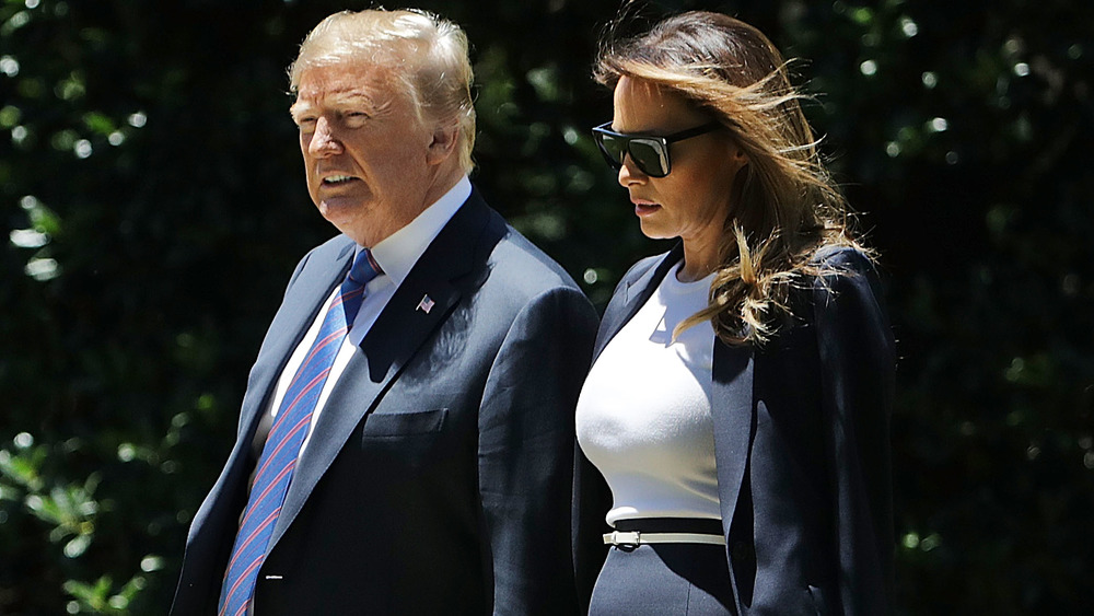 Donald and Melania Trump looking glum 