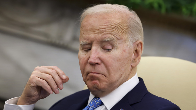 Joe Biden looking down