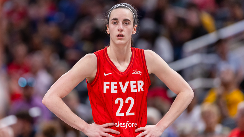 Caitlin Clark playing for the Indiana Fever