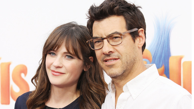 Zooey Deschanel poses with Jacob Pechenik